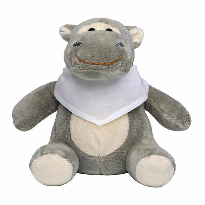 PELUCHE HIPPOPOTAME PERSONNALISABLE 'HEPPO BANDANA' - blanc