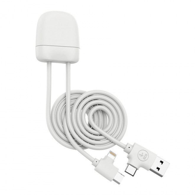CÂBLE DE CHARGE PERSONNALISÉ 1 MÈTRE XOOPAR®  'ICE-C' 72H - blanc