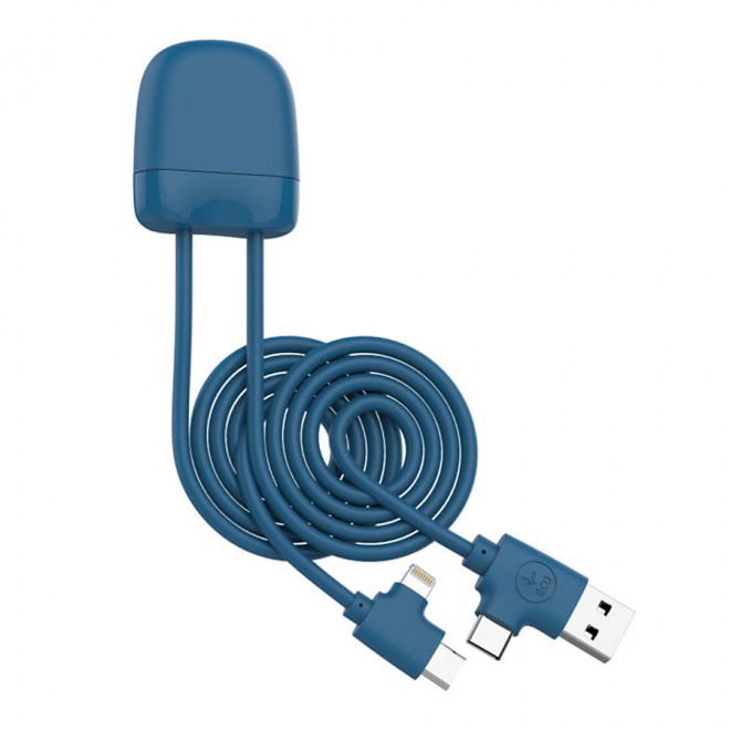CÂBLE DE CHARGE PERSONNALISÉ 1 MÈTRE XOOPAR®  'ICE-C' 72H - bleu