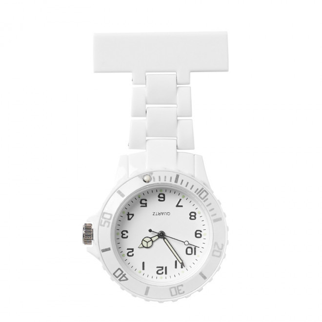 MONTRE D'INFIRMIERE PUBLICITAIRE 'HOSPITIME' - blanc