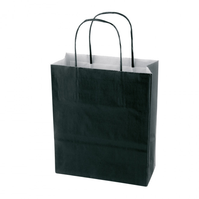 SAC PAPIER KRAFT PROMOTIONNEL ANSES TORSADEES 'CUBANO' 32X41X12 cm 100 GR/M² - noir