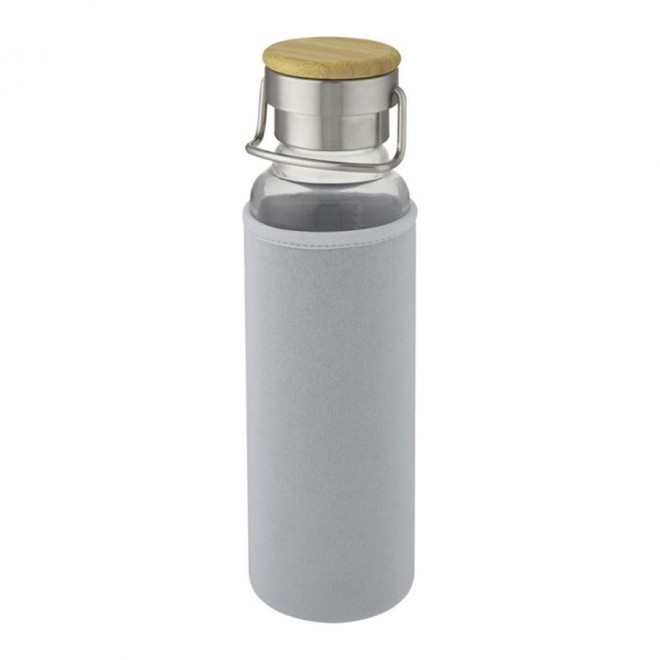BOUTEILLE EN VERRE PERSONNALISABLE 660 ML 'BAKI' - gris