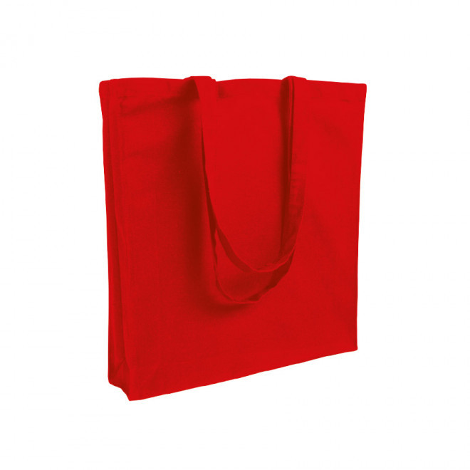SAC COTON PERSONNALISÉ AVEC SOUFFLET 'FABIO' 220 GR/M² - rouge