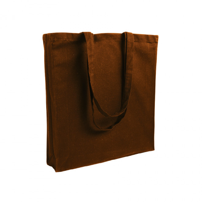 SAC COTON PERSONNALISÉ AVEC SOUFFLET 'FABIO' 220 GR/M² - marron