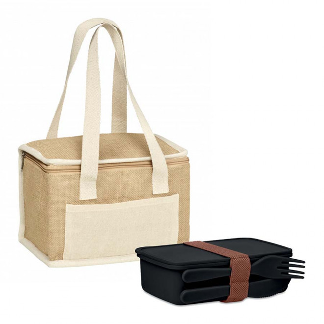 SET PERSONNALISABLE LUNCHBOX ET SAC ISOTHERME 'CARLITA' - noir