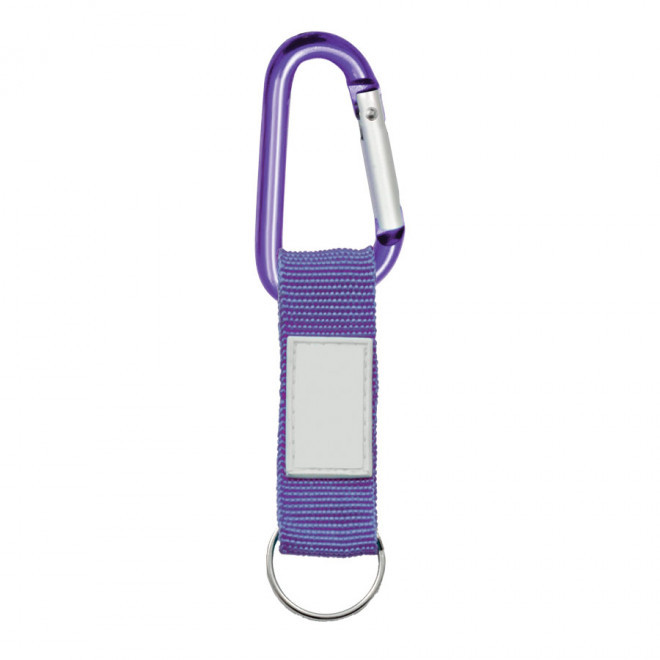 PORTE-CLES PUBLICITAIRE MOUSQUETON AVEC LANIERE 'HOOK' - violet