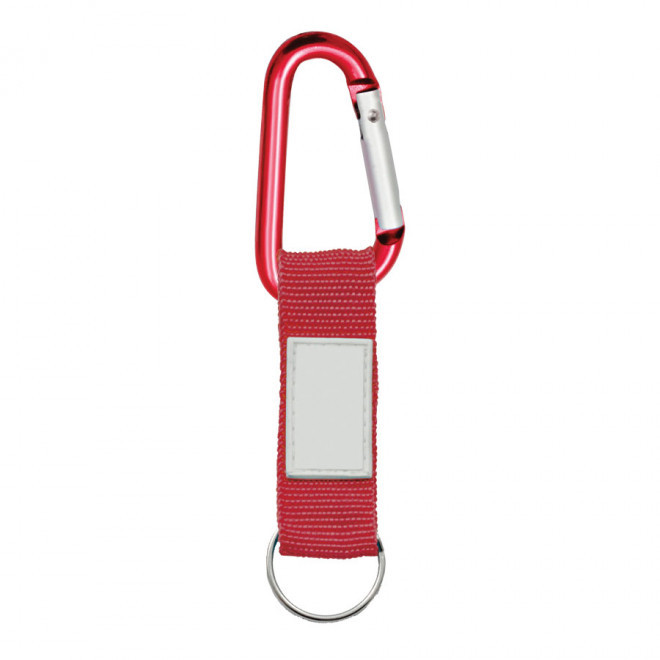 PORTE-CLES PUBLICITAIRE MOUSQUETON AVEC LANIERE 'HOOK' - rouge foncé