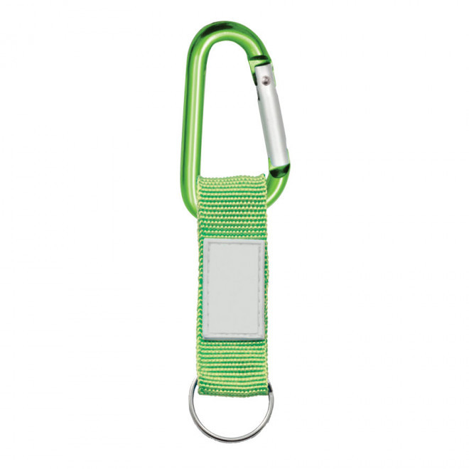 PORTE-CLES PUBLICITAIRE MOUSQUETON AVEC LANIERE 'HOOK' - vert clair