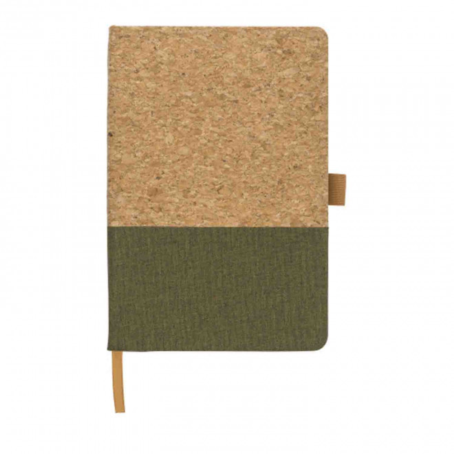 CARNET A5 PERSONNALISABLE LIEGE COTON 'NATURON COLOR' - vert