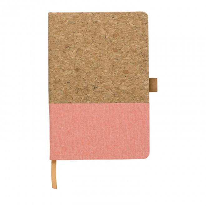 CARNET A5 PERSONNALISABLE LIEGE COTON 'NATURON COLOR' - pêche