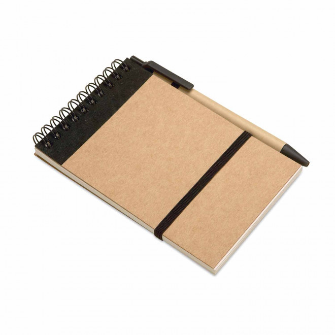 RAPIDE 4J - BLOC NOTES+STYLO 'PAPYRUS' NON LIGNE - noir