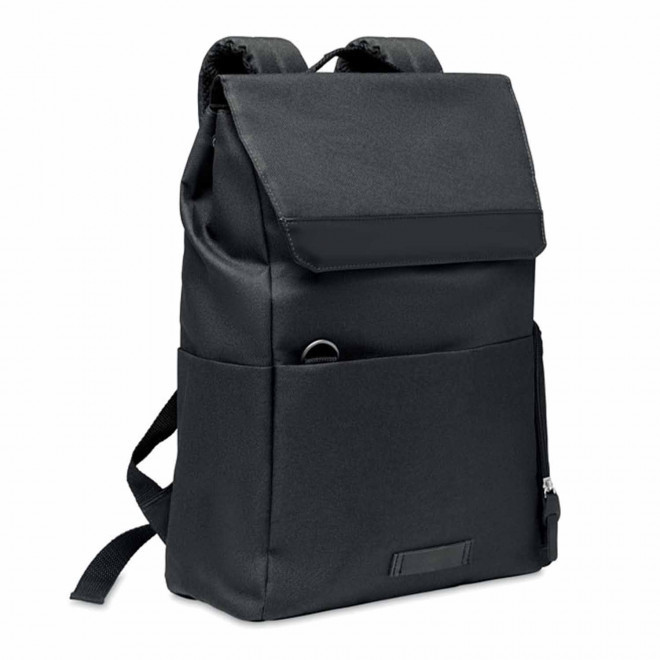 SAC A DOS PERSONNALISABLE RPET ORDI PORTABLE 'SERGE' - noir