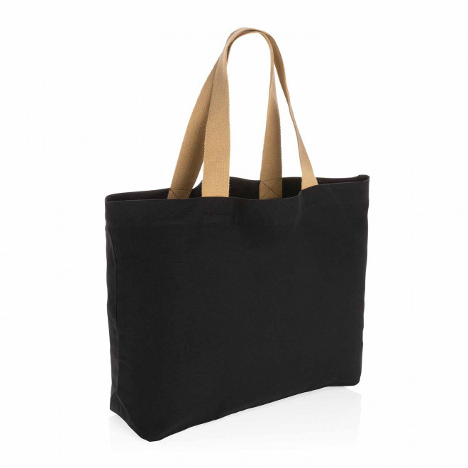 GRAND SAC EN TOILE RECYCLE PERSONNALISABLE 240 GR/M² 'ELO' - noir