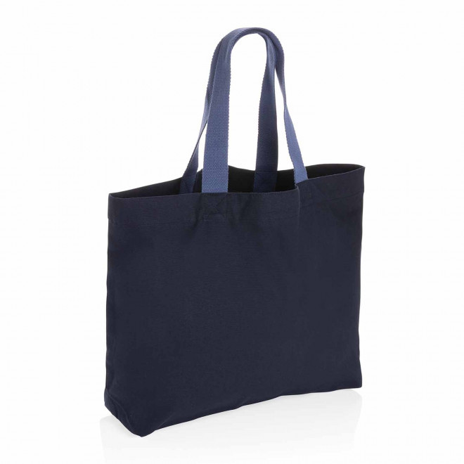 GRAND SAC EN TOILE RECYCLE PERSONNALISABLE 240 GR/M² 'ELO' - bleu marine