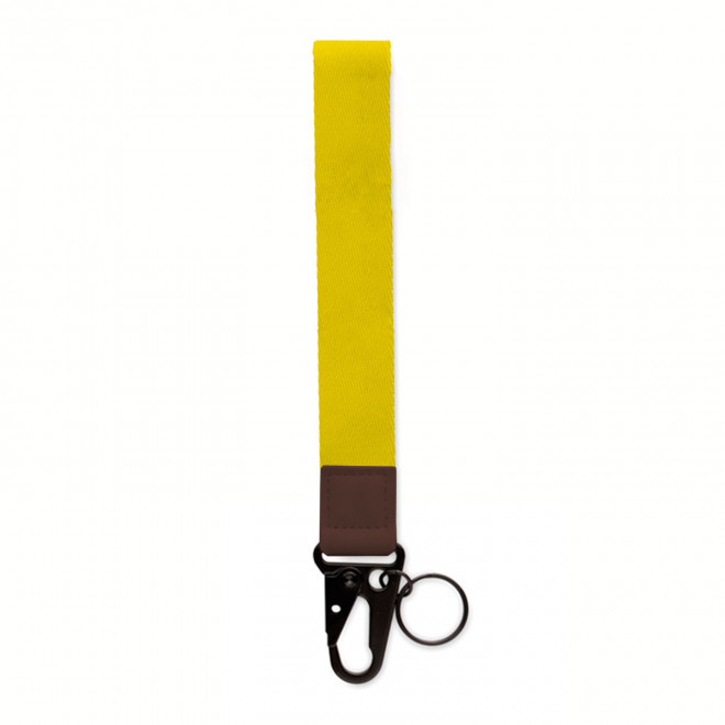 PORTE-CLE PERSONNALISABLE AVEC MOUSQUETON 'CAPTY' - jaune