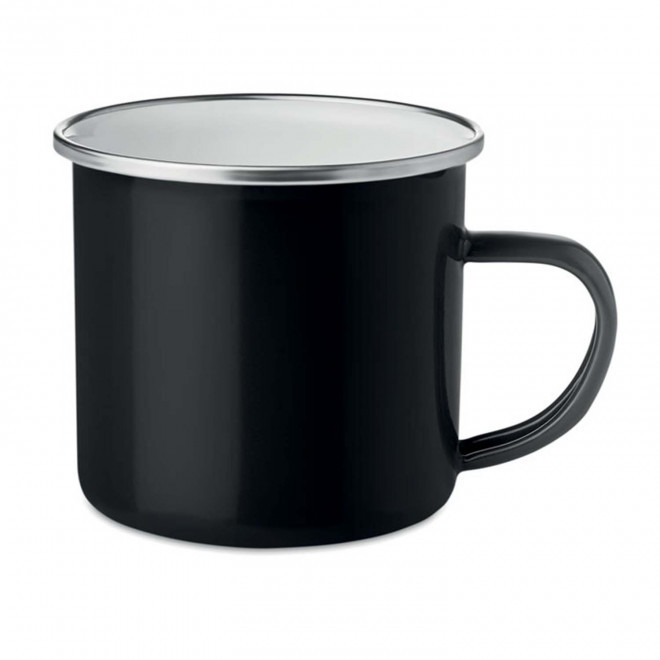 RAPIDE 4J - MUG PUBLICITAIRE EN MÉTAL ÉMAILLÉ 'RANIA' - noir