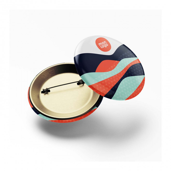 BADGE PERSONNALISÉ MÉTAL ROND MAT 'ELIAN' - rond