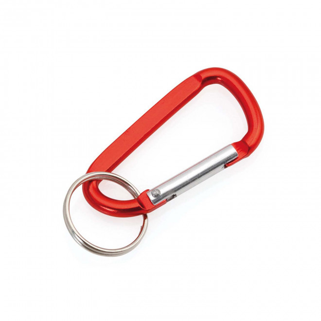 PORTE-CLÉS PERSONNALISÉ MOUSQUETON 'WALL' - rouge