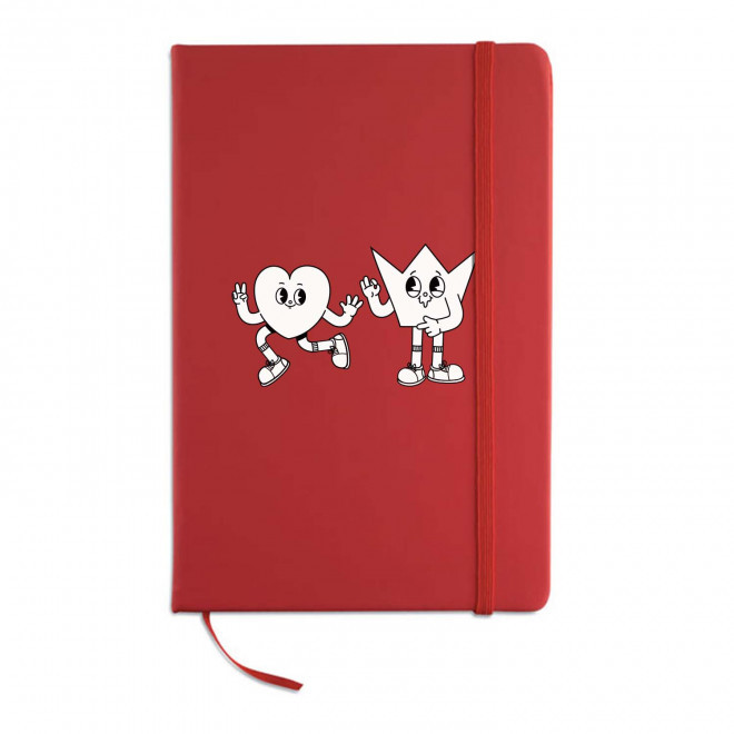 CARNET A5 PERSONNALISABLE 'TOMASO HAPPY WORK' - rouge