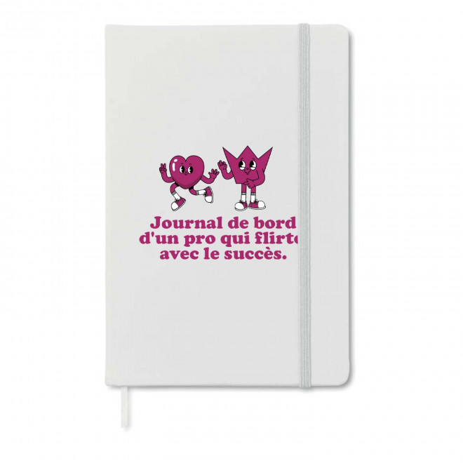 CARNET A5 PERSONNALISABLE 'TOMASO HAPPY WORK' - blanc