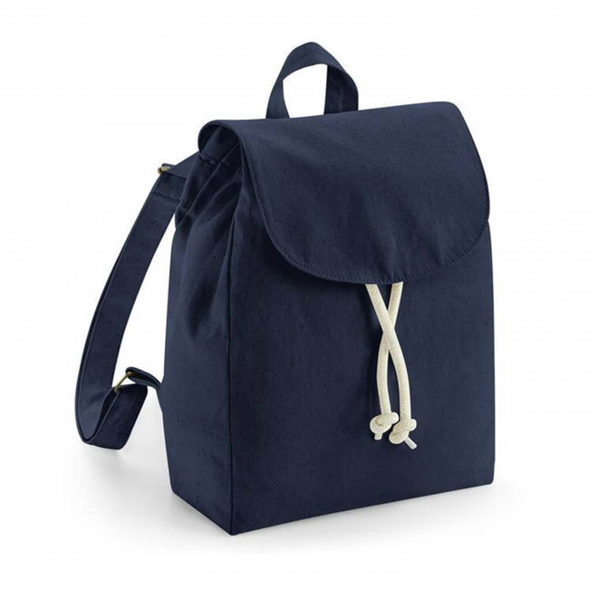 MINI SAC A DOS COTON ORAGANIQUE PERSONNALISABLE 'MATE' - bleu marine