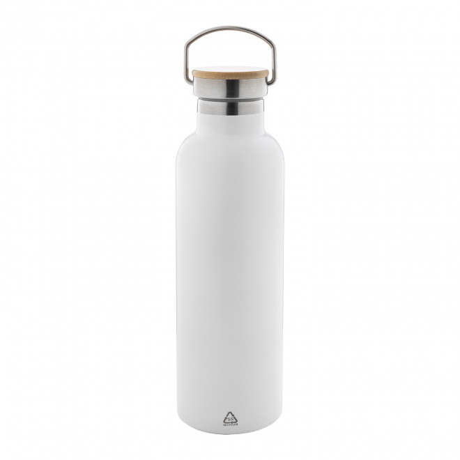 BOUTEILLE ISOTHERME 750ML PERSONNALISABLE 'HOLLY RECYCLE' - blanc