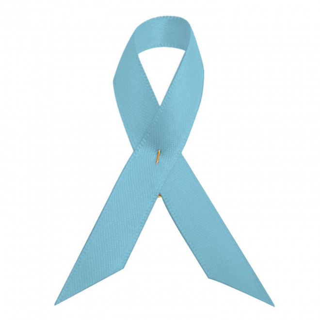 BROCHE RUBAN PERSONNALISÉE EN SATIN 'SOUTIEN' - bleu clair