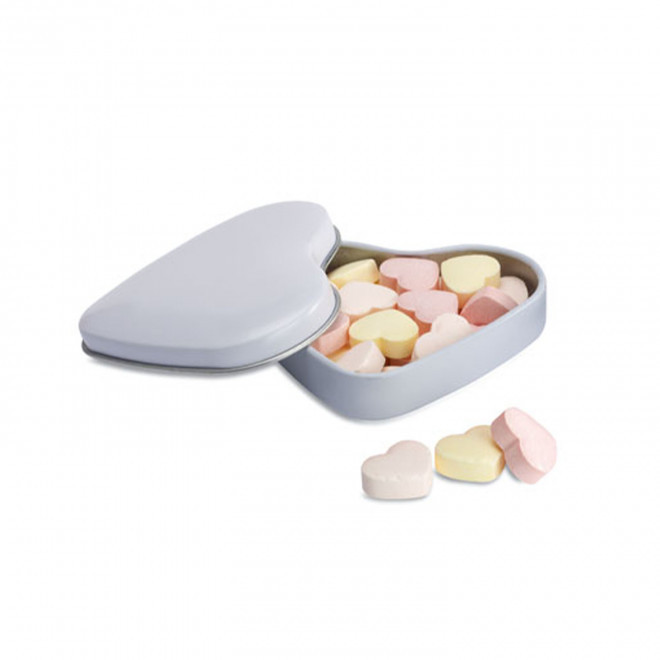 BOITE A BONBONS COEUR PERSONNALISABLE 'MINTA' - blanc