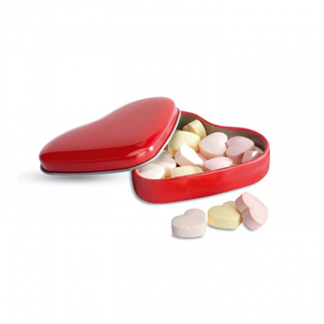 BOITE A BONBONS COEUR PERSONNALISABLE 'MINTA' - rouge