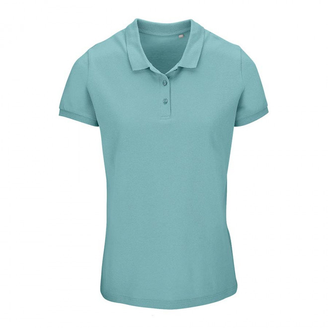 POLO PUBLICITAIRE FEMME BIO 'PLANET' COULEUR 170 GR/M² - bleu piscine