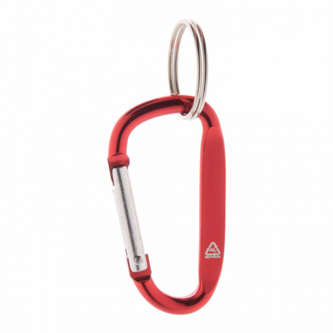 PORTE-CLES PUBLICITAIRE MOUSQUETON 'WALL RECYCLED' - rouge