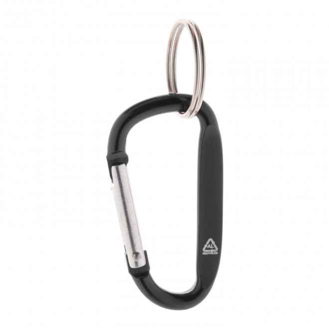 PORTE-CLES PUBLICITAIRE MOUSQUETON 'WALL RECYCLED' - noir