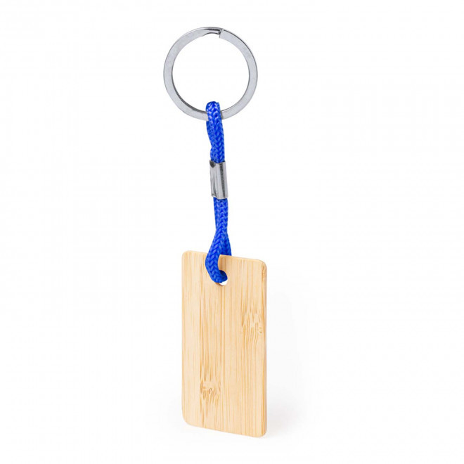 PORTE-CLE BAMBOU PERSONNALISABLE 'MANZI' - bleu