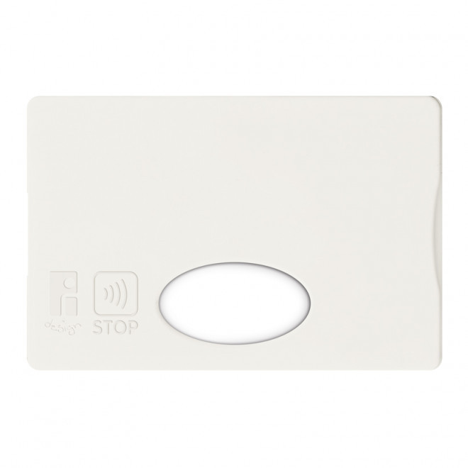 ETUI-CARTE PERSONNALISABLE RIGIDE ANTI-RFID 'LINZ' - blanc