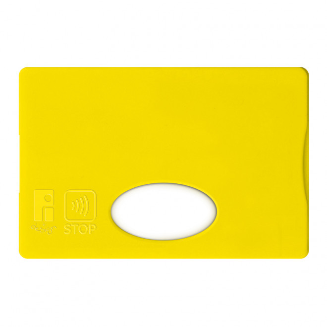 ETUI-CARTE PERSONNALISABLE RIGIDE ANTI-RFID 'LINZ' - jaune