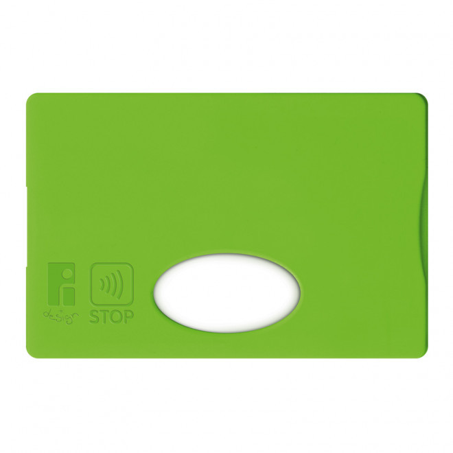ETUI-CARTE PERSONNALISABLE RIGIDE ANTI-RFID 'LINZ' - vert