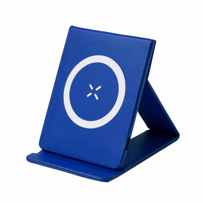 CHARGEUR SUPPORT TELEPHONE PERSONNALISABLE 'GIGO'  - bleu