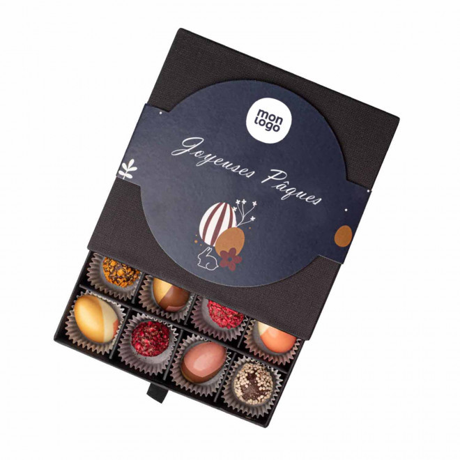 COFFRET PERSONNALISABLE DE 16 CHOCOLATS 'MOMENT' - noir