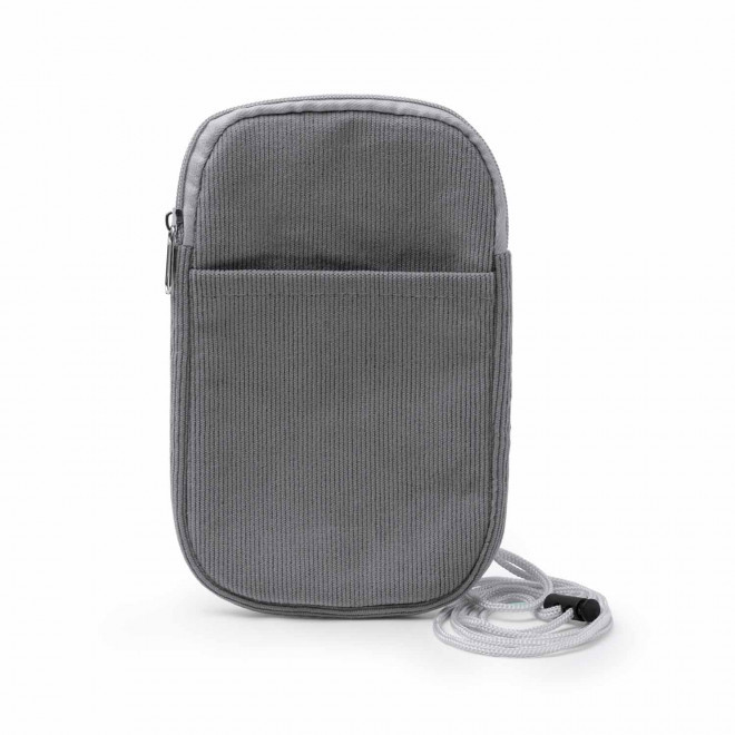 SACOCHE TELEPHONE VELOURS PERSONNALISABLE 'BUDINSKY' - gris