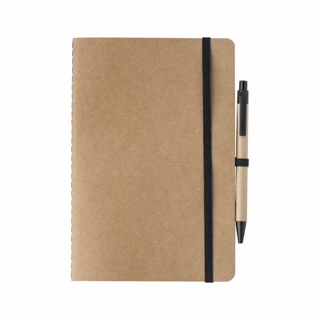 CARNET A5 AVEC STYLO PERSONNALISABLE 'ISIS STYLO' - noir