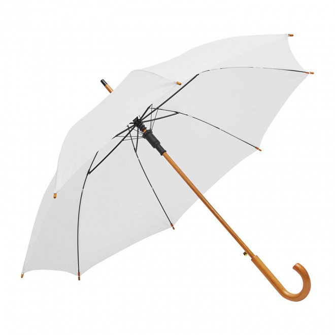 PARAPLUIE CANNE PERSONNALISABLE 'DUNDEE RPET' - blanc