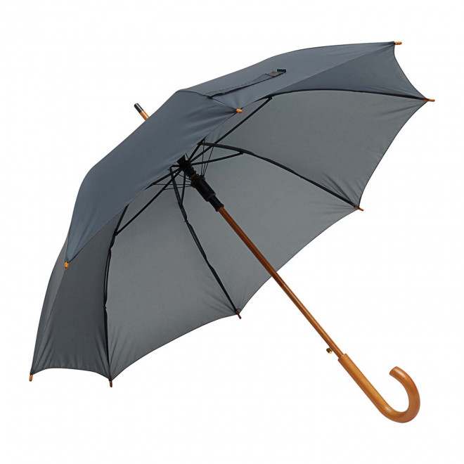 PARAPLUIE CANNE PERSONNALISABLE 'DUNDEE RPET' - gris