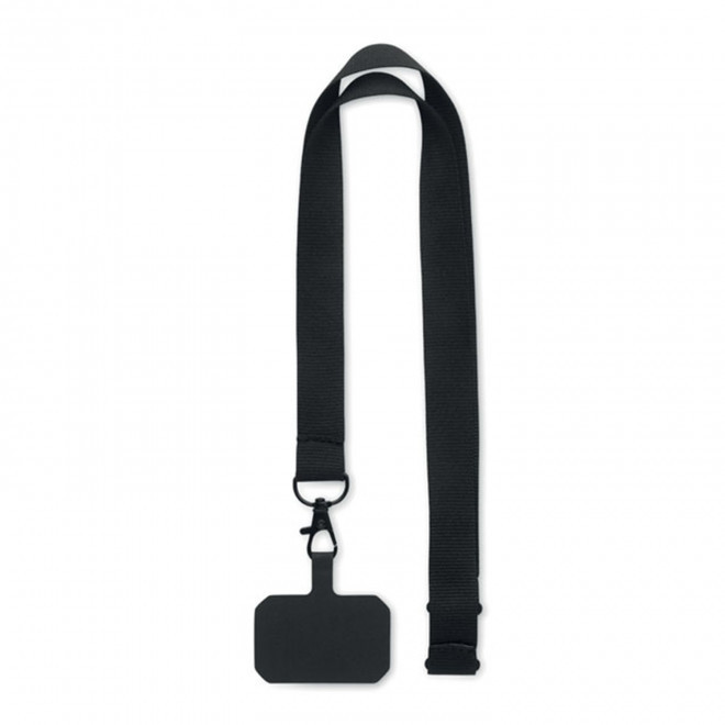 LANIERE TOUR DE COU TELEPHONE PERSONNALISABLE 'BASICLAN' - noir