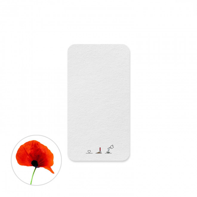 CARTE A PLANTER ENSEMENCEE PERSONNALISABLE 'HORTUS FORME' - coquelicot