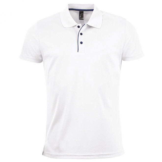 POLO RESPIRANT HOMME 'PERFORMER' 180 GR/M² - blanc
