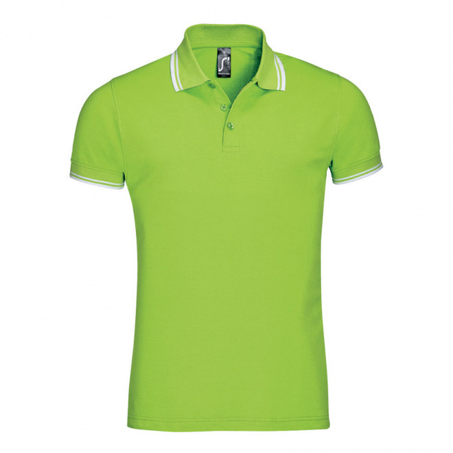 POLO BICOLORE PERSONNALISABLE HOMME 'PASADENA' 200 GR/M² - lime/blanc