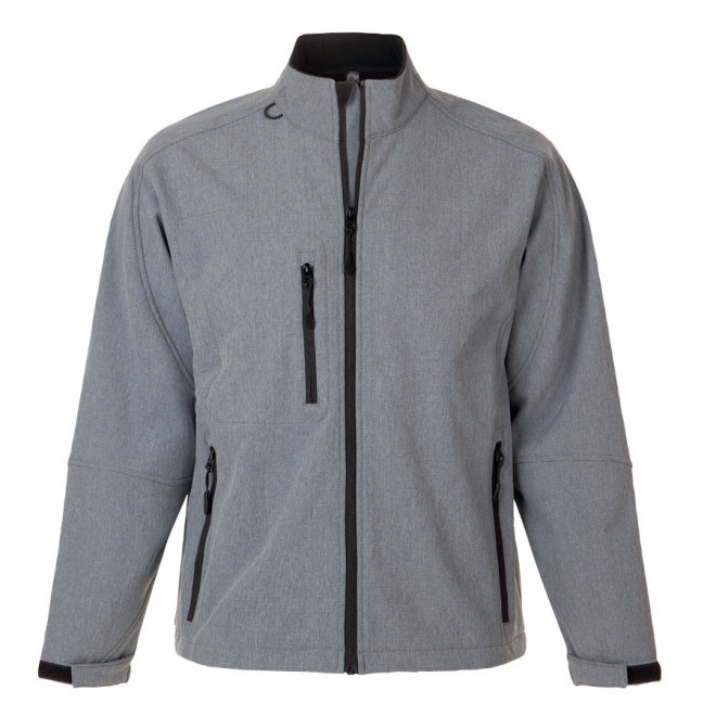 VESTE PUBLICITAIRE ZIPPÉE SOFTSHELL HOMME 'RELAX' 340 GR/M² - gris chiné