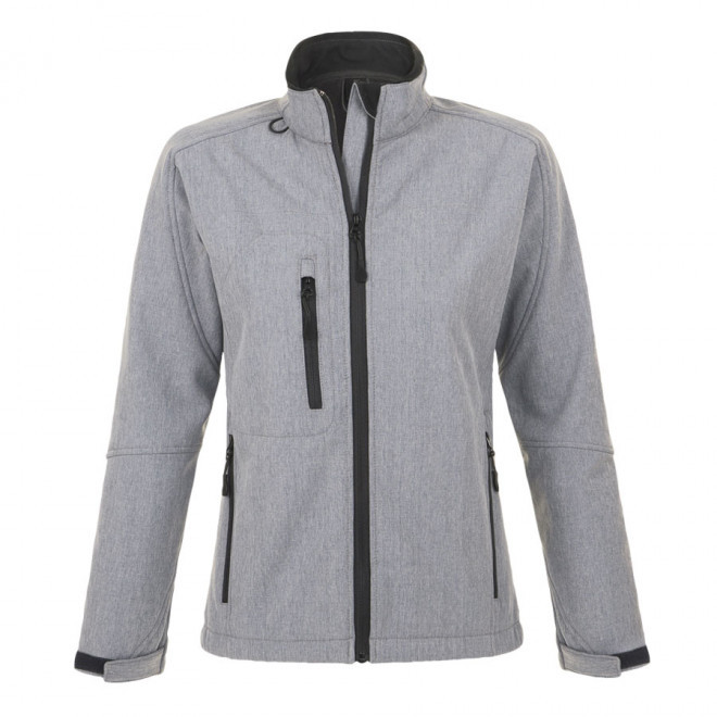 VESTE PUBLICITAIRE ZIPPÉE SOFTSHELL FEMME 'RELAX' 340 GR/M² - gris chiné