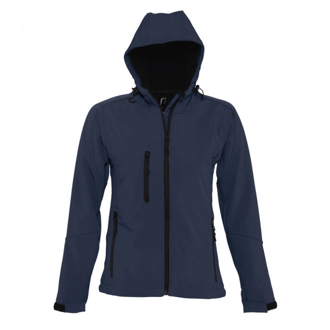 VESTE SOFTSHELL A CAPUCHE FEMME 'REPLAY' 340 GR/M² - marine