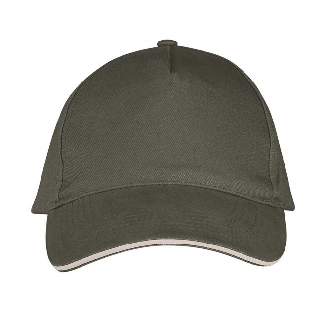 CASQUETTE PERSONNALISEE 'LONG BEACH' 260 GR/M² - army/beige